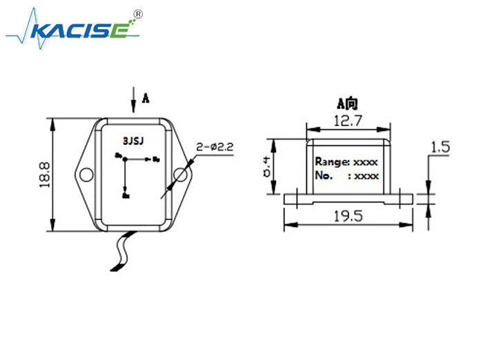 Sensor de aceleración de 3 ejes ligero /acelerómetro de alta velocidad triaxal 0 ~ 3 V