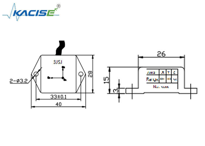 K-3JSJ-300 Modulo de sensor de acelerómetro triaxial de pequeño tamaño con salida de voltaje analógico de alta frecuencia 0,5 ~ 4,5 V
