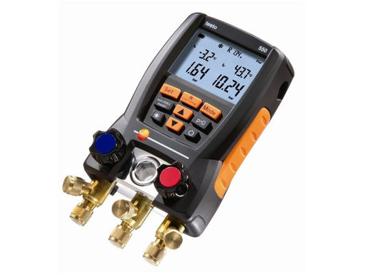 Kit de colector de refrigerante digital Testo 550 con conectividad Bluetooth 60 perfiles de refrigerante y diseño resistente