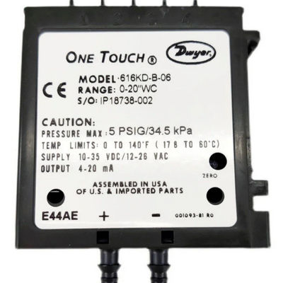 Transmisor de presión micro diferencial de la serie 616KD de Dwyer con calibración de un solo toque y salida de 4-20 mA para una precisión FS de ±0,25%