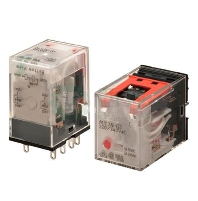 Relay de propósito general OMRON MY2-GS con funcionamiento de 24VDC, resistencia a la bobina de 662 Ω y formulario de contacto DPDT