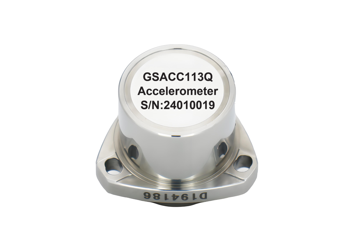 Acelerómetro flexible de cuarzo GSACC113Q con factor de escala de 0,9−1,3 mA/g, sensibilidad a la temperatura de 30 ug/°C y <5 mg de sesgo para medición de precisión