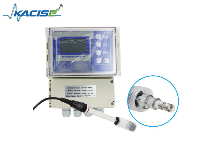 KSM-150B Medidor de cloro residual montado en la pared con sensor sin membrana y salida de 4-20mA