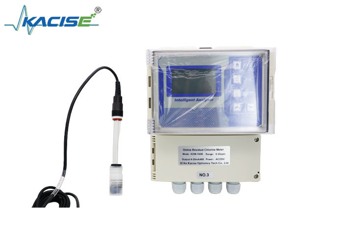 KSM-150B Medidor de cloro residual montado en la pared con sensor sin membrana y salida de 4-20mA
