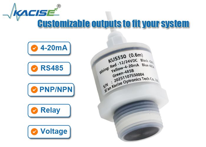 KUS550 Sensor ultrasónico de salida analógica para medición a corta distancia con bajo consumo de energía