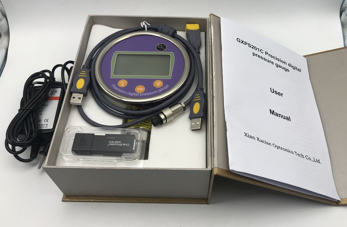 Medidor de presión digital de alta precisión de acero inoxidable con botón táctil y registrador de datos GXPS201C
